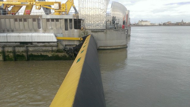 The Thames Barrier during its 126th closure on 6 December.