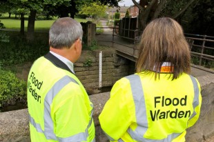 Flood wardens in high-vis jackets