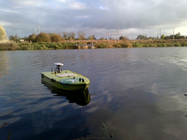 Our remote controlled boat - also used to collect data at one of our largest sites