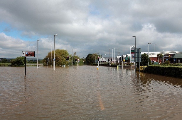 CT300T Weymouth Rains Flood the Town Prior to the Weymouth Sailing Olympics with Roads Underwater