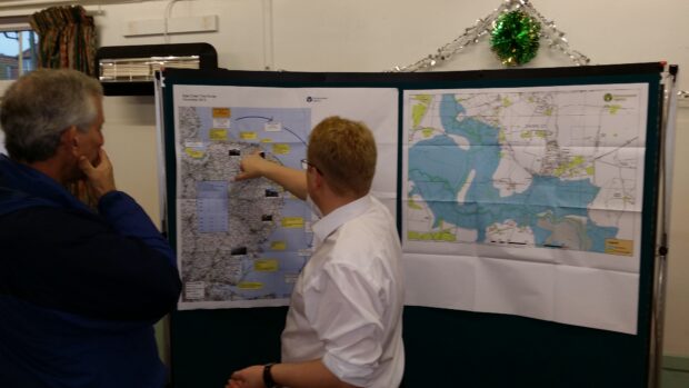 Explaining flood risk at a public drop in