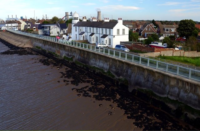 One of our flood defences: a 520 metre-long flood barrier in Paull, East Yorkshire.