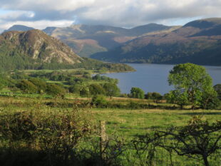 A view of Ennerdale, in the North West Lake District with farmland in the foreground