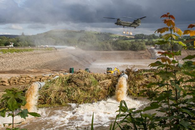 An image of Whaley Bridge during the 2019 incident