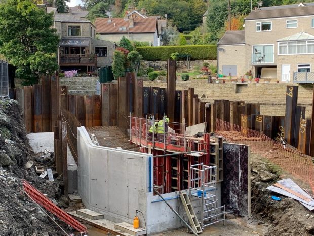 Construction work taking place on one of the weirs on the DNAire project