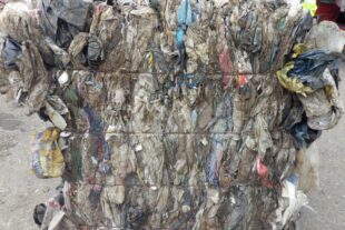 C&D waste plastic film contaminated with soil