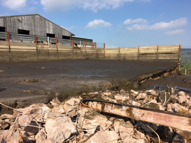 Before is a poorly engineered concrete store that collapsed catastrophically releasing slurry to the environment.