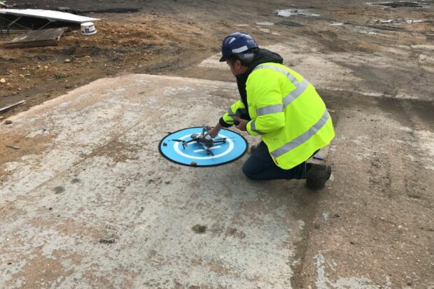 EA officer setting up a drone