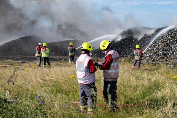 Fire crews tackle fire at Sandy Lane in Sudbury, Suffolk. Credit: Nottinghamshire Fire and Rescue Service