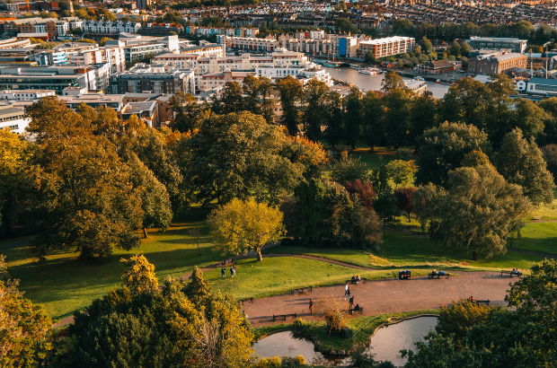 View of harbourside and Brandon Hill, Bristol. Photo by Martyna Bober.