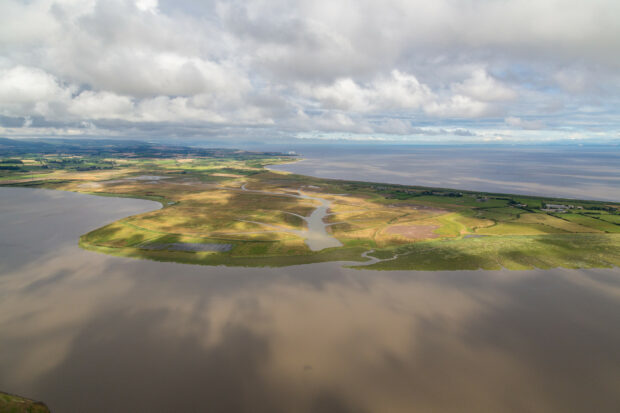 Steart Marshes, Steart, Somerset – photo showing a managed realignment and saltmarsh habitat created.