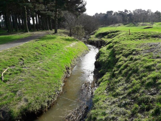 Examples of river restoration work (before). Credits: L A Sharpe and Lincs Chalk Streams Partnership.