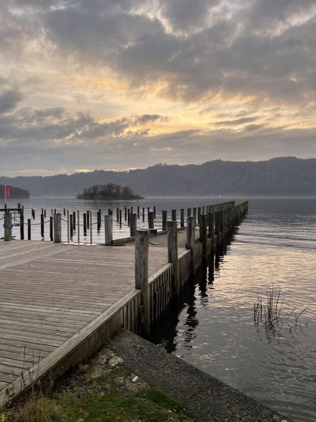 Lake Windermere, Cumbria on a cloudy but sunny day. 