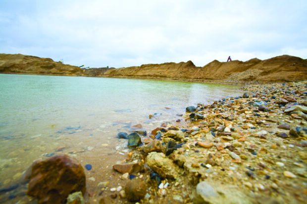 View across an on-farm reservoir