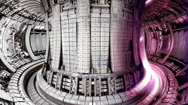View of the Joint European Torus (JET) with plasma 