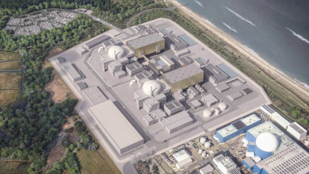 Computer Generated Image of Sizewell C from above